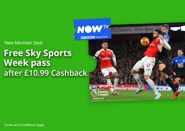 Free Sky Sports Week Pass after Cashback
