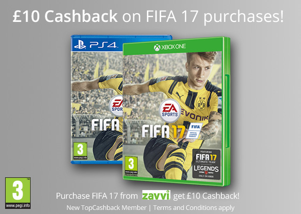 £10 Cashback on FIFA 17 purchases!