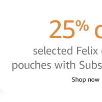 25% off selected Felix cat food pouches with Subscribe & Save