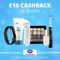 £10 Cashback at Boots