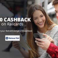 £10 Cashback on Railcards